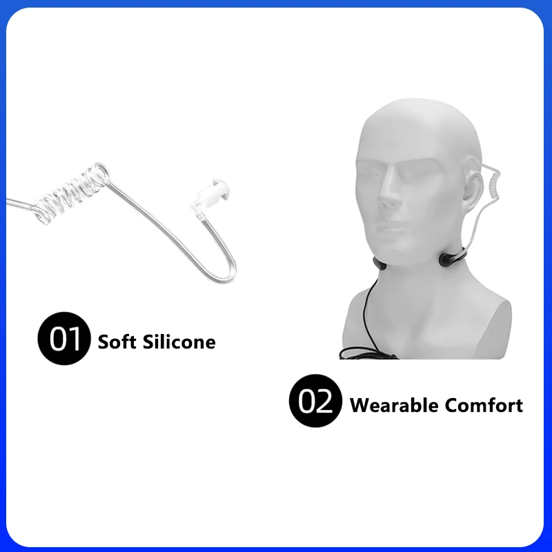 Baofeng UV-68 Pro Max قابل للتعديل الحلق Mic UV-9R Pro غير قابل للتعديل التكتيكية الصوتية سماعة رأس بأنبوب ل UV-S22 UV98 Pro سماعة الأذن