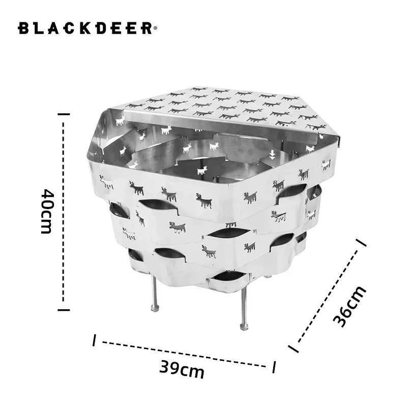 BLACKDEER Portable Camping Stove Stainless Steel Barbecue Grill Bonfire Gas Burner Outdoor Brazier Oven Barbecue Braserao Beach