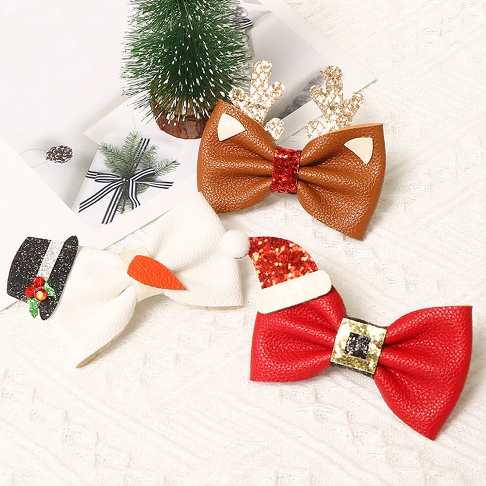 

9Pcs Christmas Cartoon Hair Side Clips Kids Hair Accessories Festival Barrettes Xmas Holiday Hairpins Children Photo Props