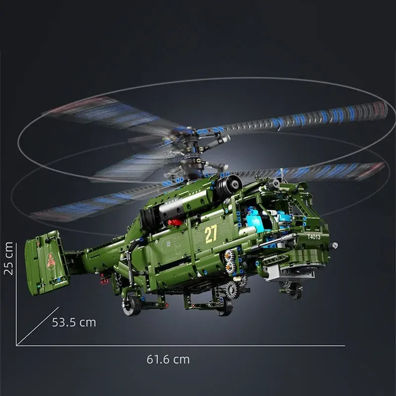 

1800Pcs Ka-27 Helicopter Military World War II Building Blocks Aircraft Technology Model City SWAT Bricks Gifts for Kids Toys