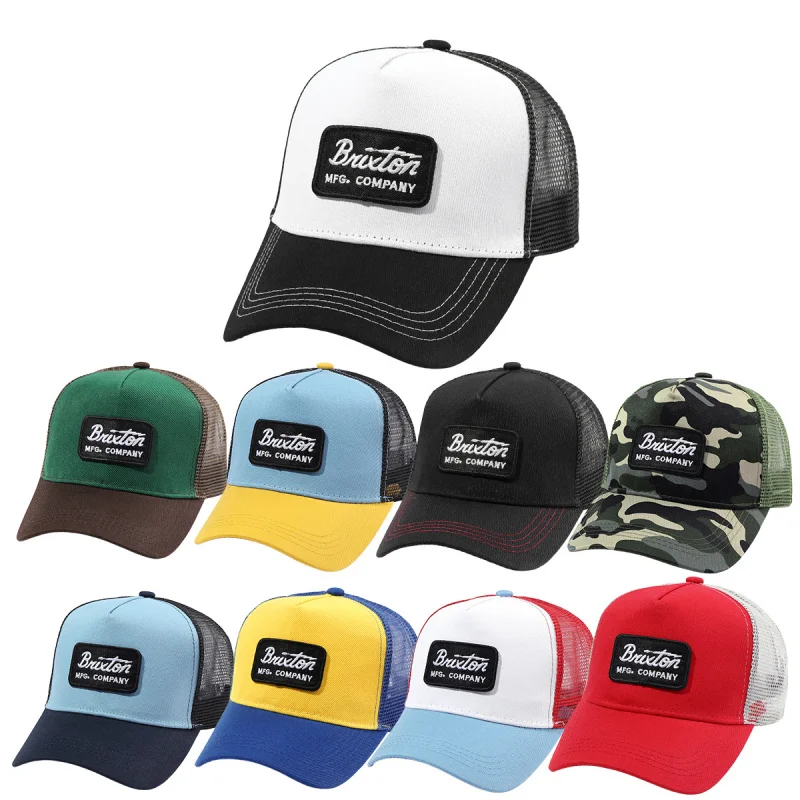 Men's Duckbill Cap Truck Hat Korean Style Color Block Hat Summer Sunshade Baseball Cap Women's Breathable Mesh Cap In Stock