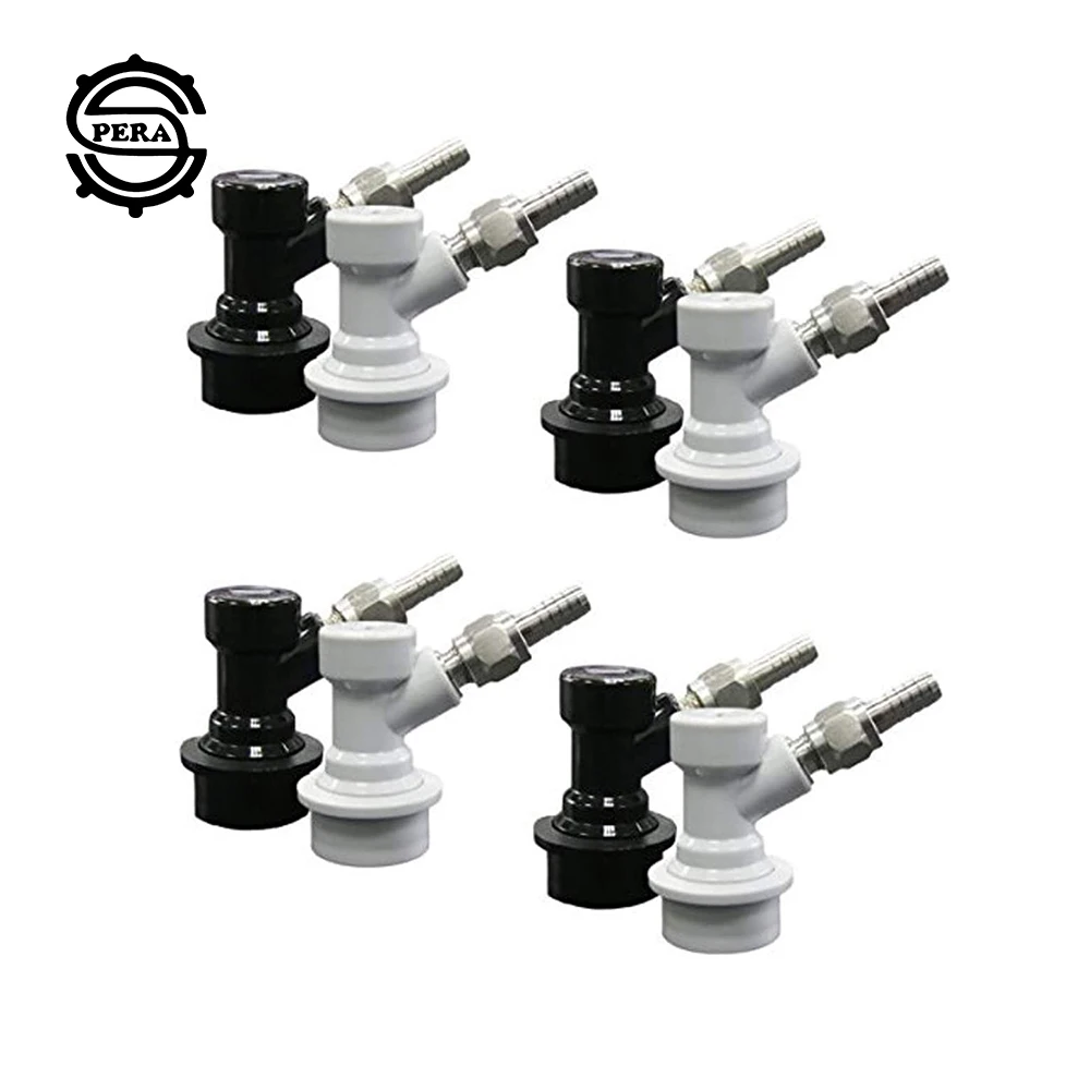 8pcs Ball Lock Quick Disconnect Include Ball Lock Gas Disconnect with 5/16 Swivel Nut and Ball Lock Liquid Disconnect with 3/16