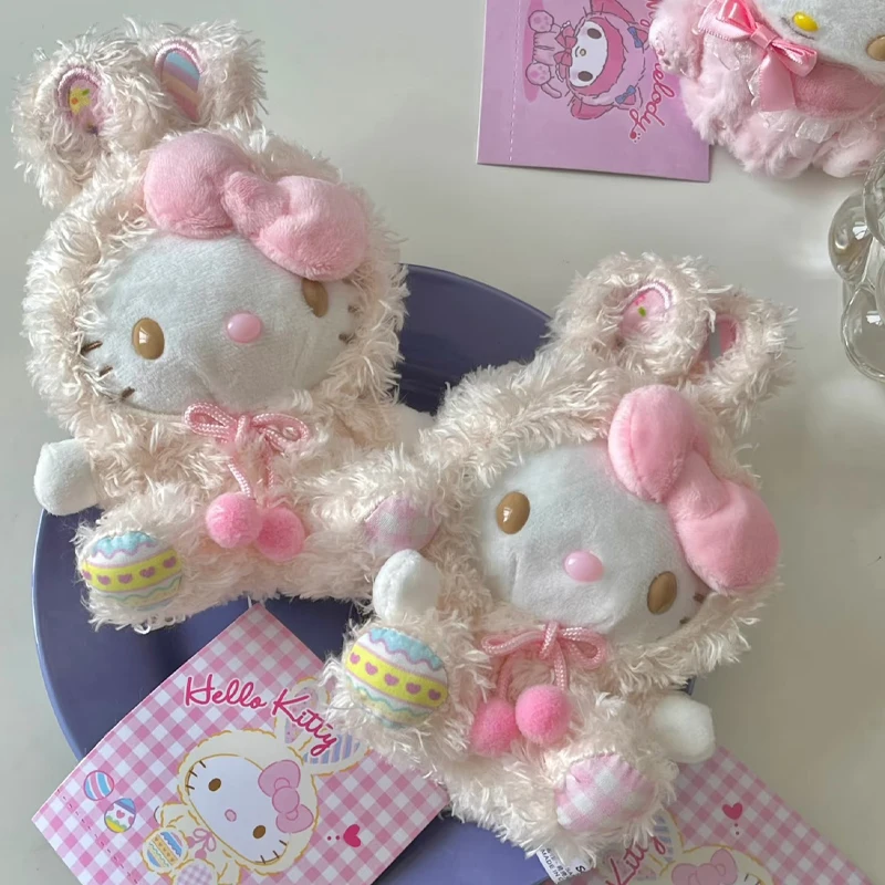 漫画ハローキティサンリオイースター子猫バックパックアクセサリーかわいいぬいぐるみキーホルダー女の子ぬいぐるみキーホルダーおもちゃアクセサリーギフト
