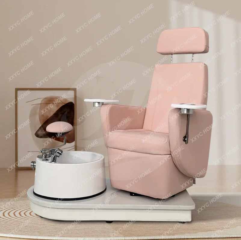 A  Massage Pedicure Chair with Foot Spa Electric Multifunctional Back Massage Chair with Glass Pedicure