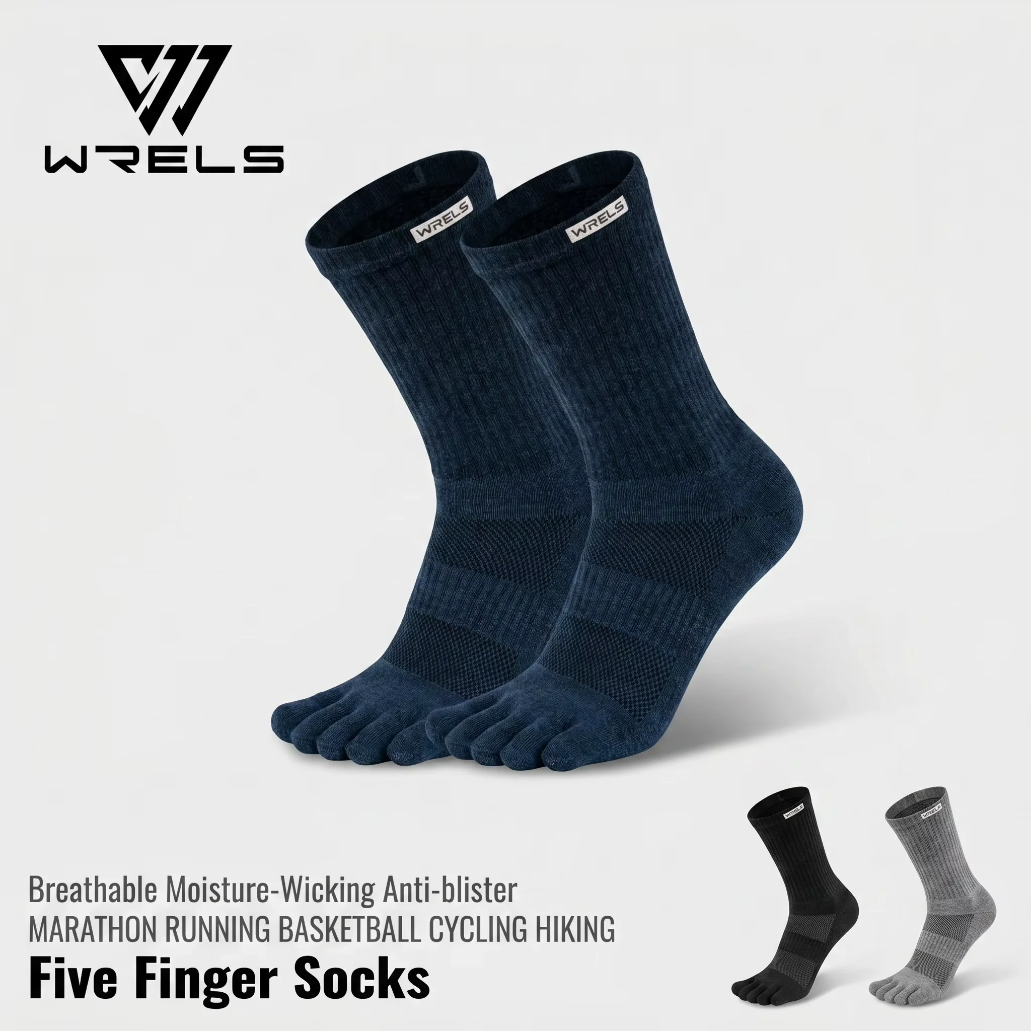 Anti Blister Sock - WRELS 1/2/3 Çift, Parmakları Ayrı Tutabilen,