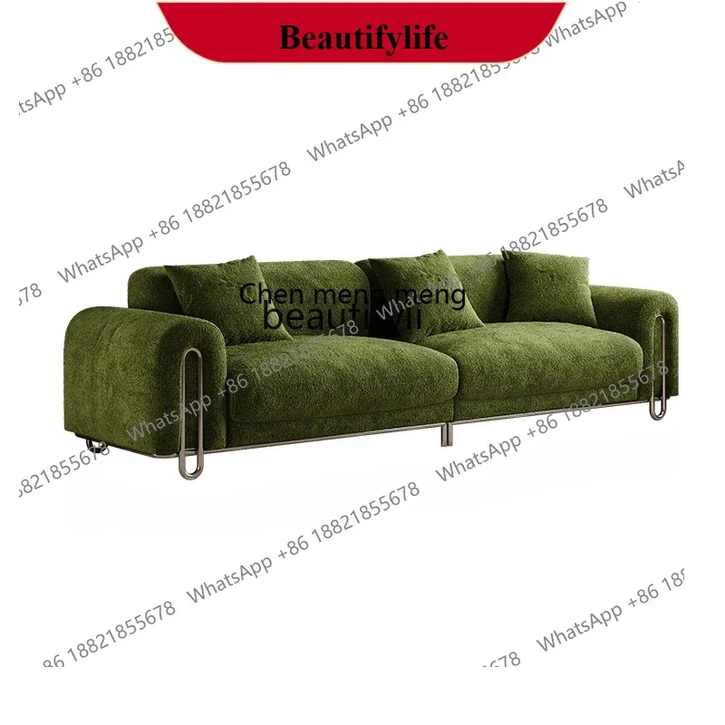 

z183 Французский ретро синель ткань трехместный диван прямой ряд зеленый средневековый стиль гостиная маленькая квартира домашнее хозяйство