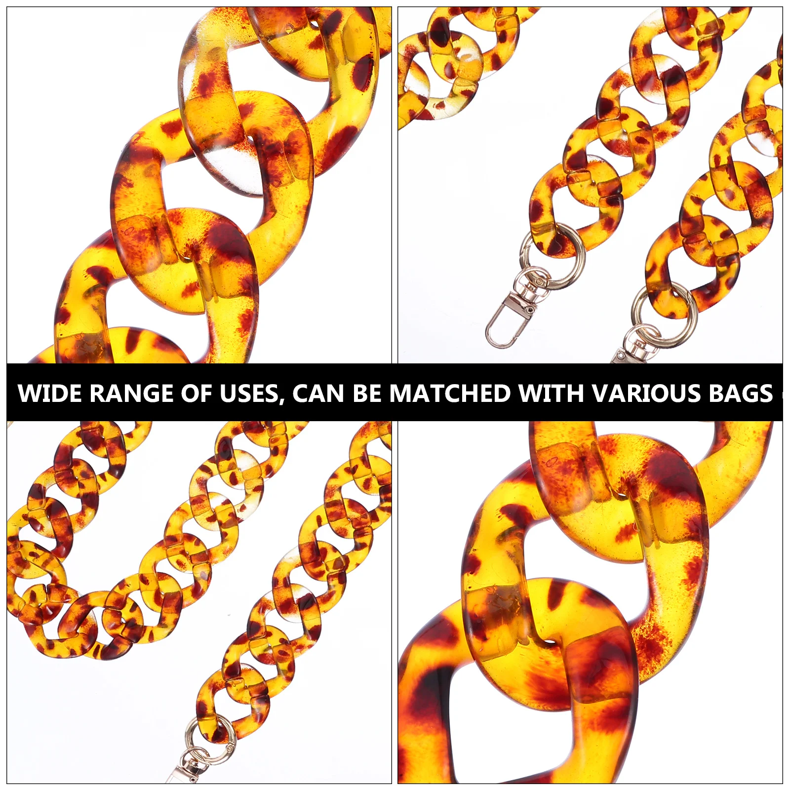 

1Pcs Leopard Resin Chain Versatile Bag Accessory Comfortable Touch Practical Shoulder Strap DIY Prop Replacement