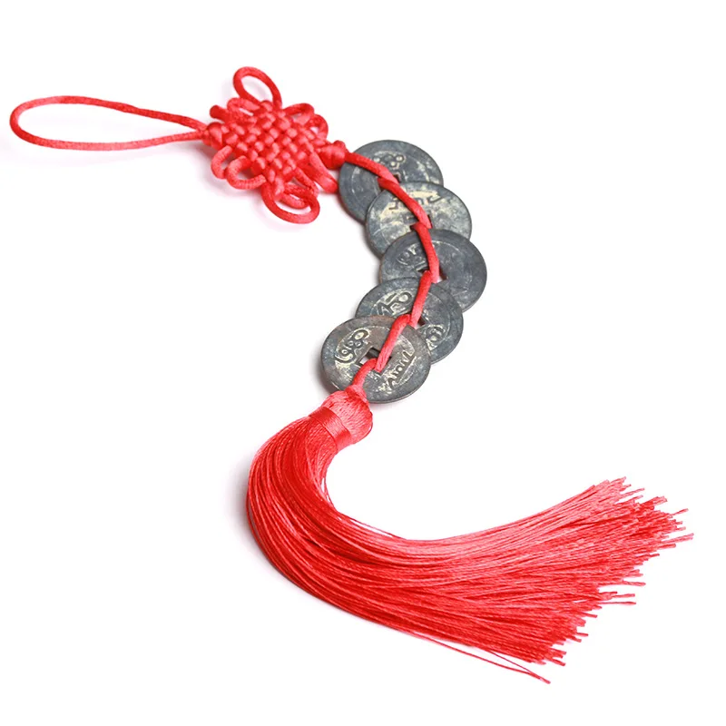 كشك رائجة البيع النحاس النقي الصينية عقدة تشينغ سلالة خمسة الإمبراطور العملات العتيقة العملات النحاسية القديمة فنغ شوي أثناء حقيبة الظهر الآمنة C