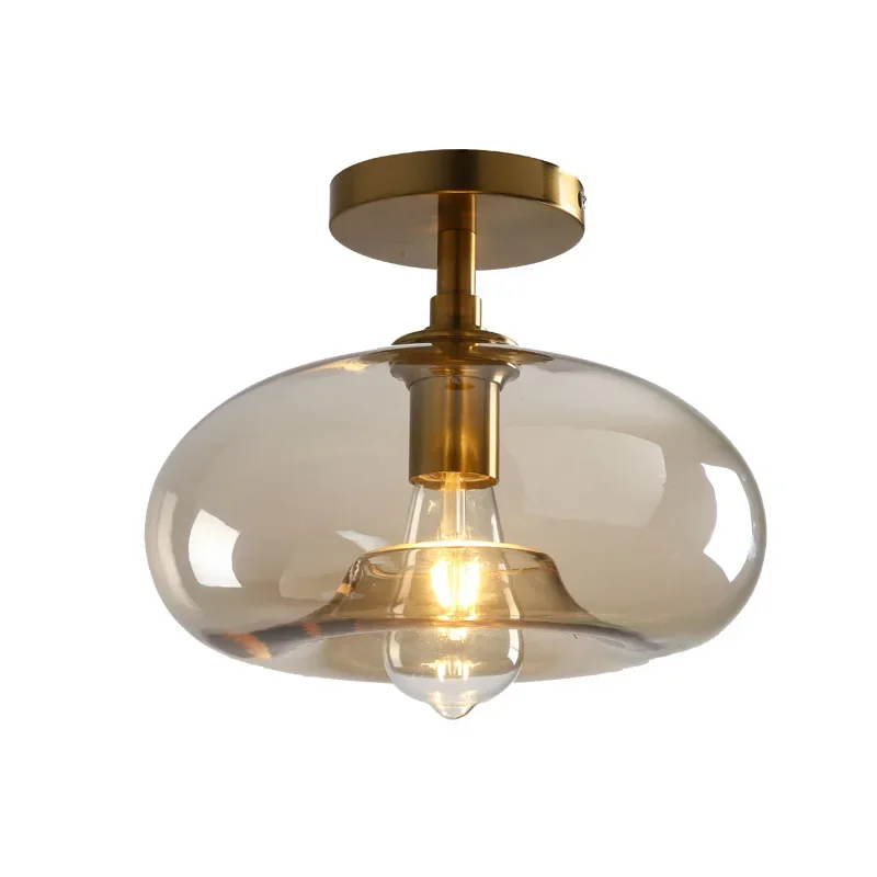 ‌Modern LED Glass Ceiling Light Minimalist Lighting for Cloakroom Balcony Bedroom Dining Room Hallway Indoor Ceiling Lamp