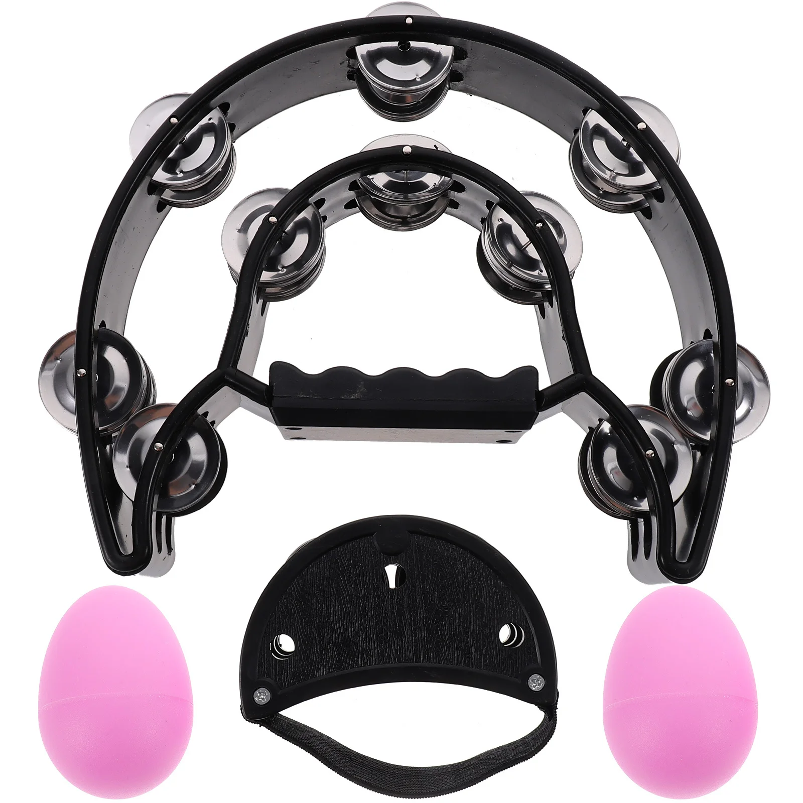 6 Stuks Handheld Voet Tamboerijn Set Dubbele Rij Metalen Bekkens Helder Geluid Percussie Instrument voor Karaoke Party Games