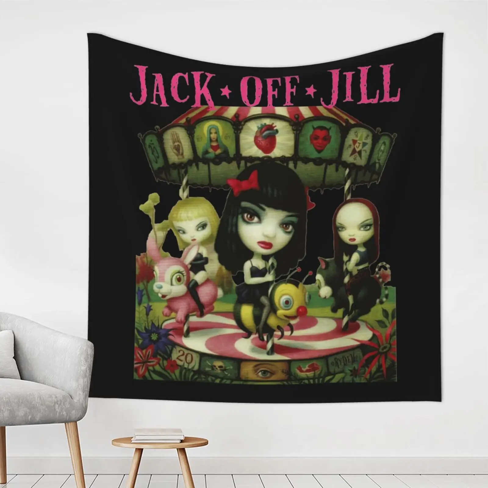 Jack Off Jill Tapestry Wall Hanging Gobelin Bohemian Wall Hanging Decor Kawaii Room