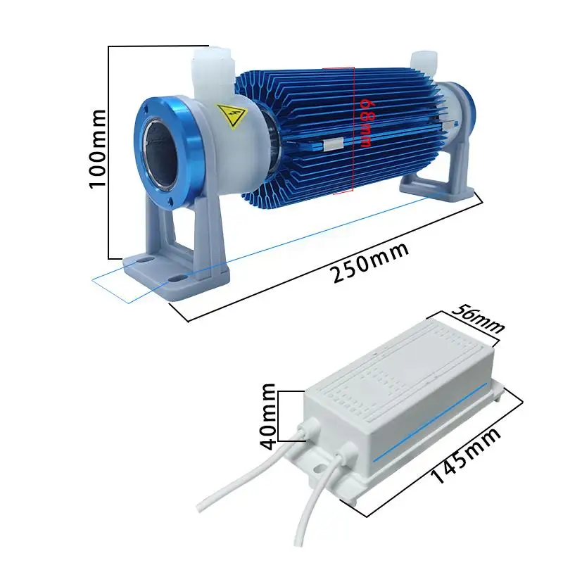 

10G water-cooled glass tube quartz spare parts and ozone generator battery