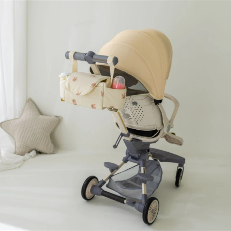 Baby Stroller Bag Pram Organizer Cartoon Bottle Holder Baby Stroller Accessories Hanging Caddy Storage Bag Mommy Bag