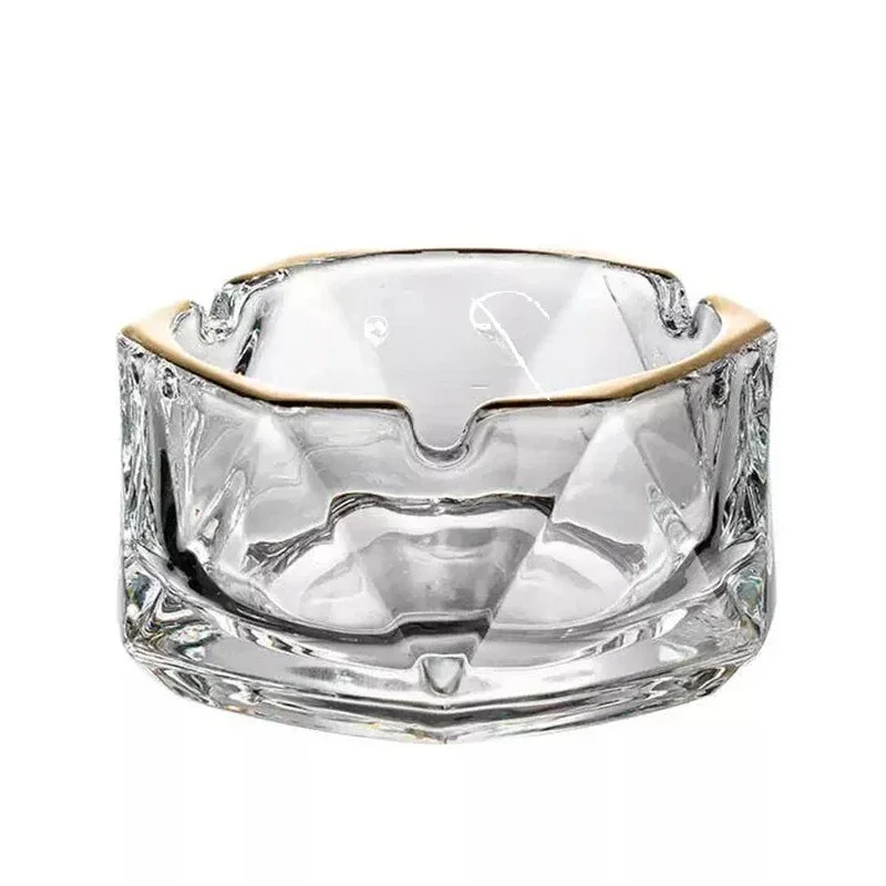 

Glass ashtray household, living room office light luxury high-end commercial hotel creative ornament