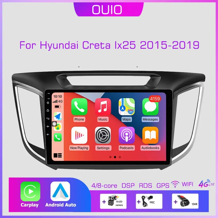 Android 13 Radio For Hyundai Creta Ix25 2015 2017 2019 Car stereo Multimedia Player Carplay Auto GPS navigation 2DIN DSP 4G