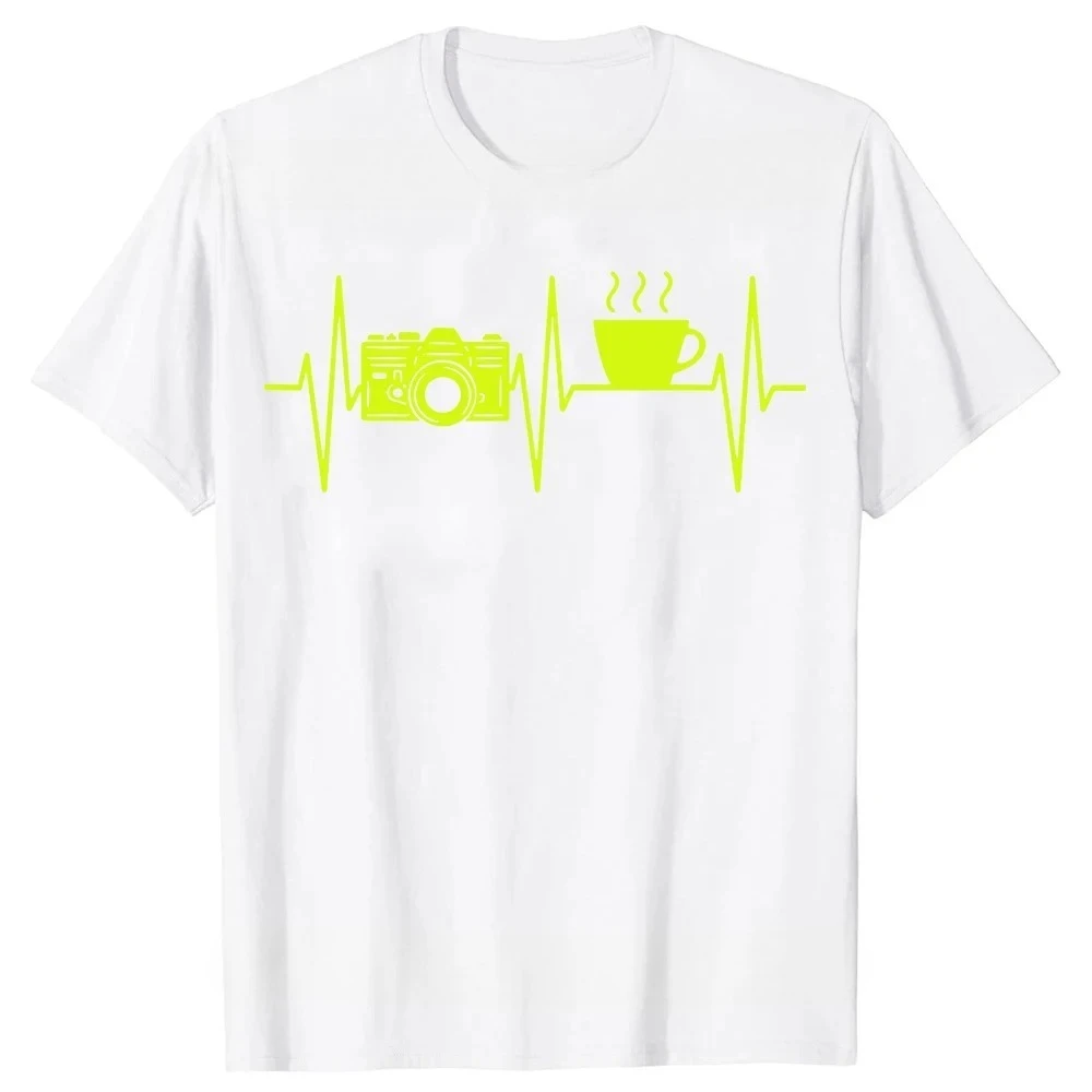 مصور مضحك القهوة عاشق كاميرا التصوير تي شيرت الصيف الجرافيك القطن الشارع الشهير الرجال تي شيرت عالي الجودة