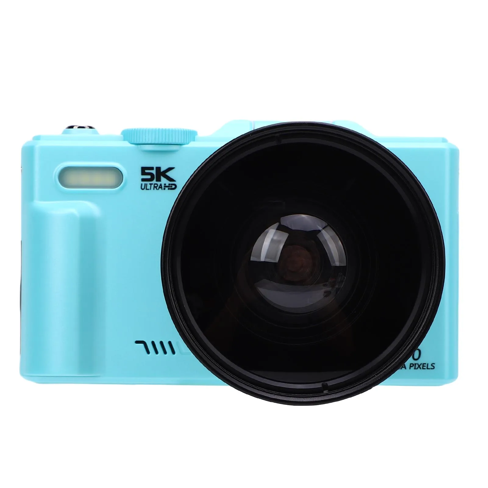 

5K Digital Camera 75MP 18X Zooming 180 Degree Screen WiFi Digital Camera with 52mm 0.45X Macro Wide Angle Lens 64G Memory
