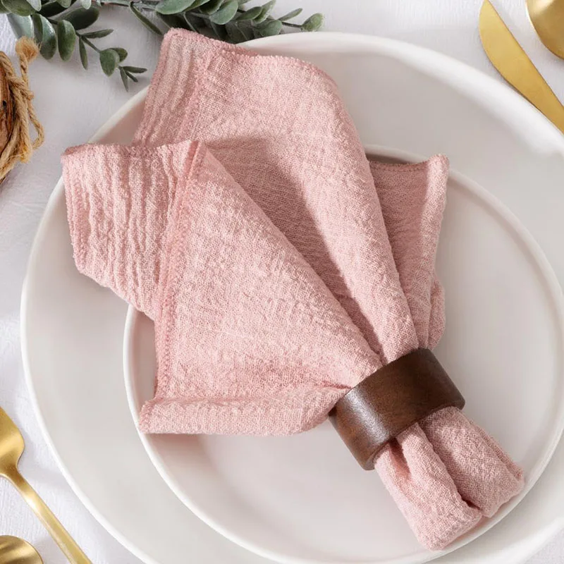 

20pcs 30x30cm Gauze Cotton Napkins Retro Burrs Cloth Napkin Christmas Vintage Wedding Party Baby Shower Table Decor Wholesale