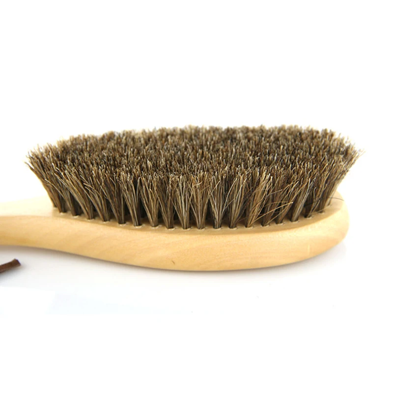 All Horsehair Long Handled Brush Shoe Brush Elastic Horsehair Shoe Brush Degreasing And Polishing Brush Suit Cleaning Brush