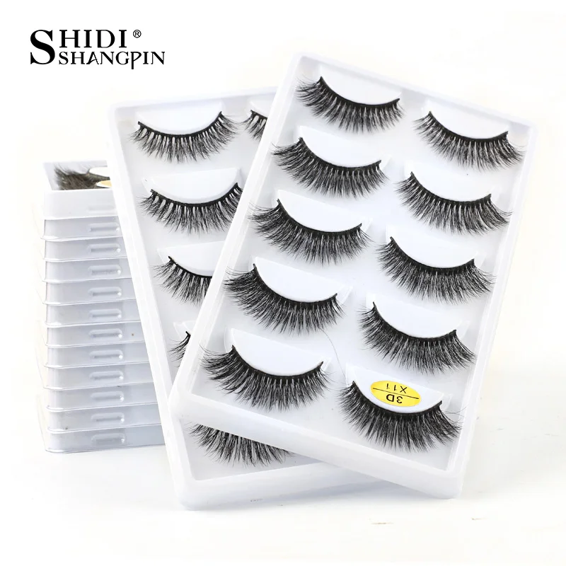 2/100 caixas 5 pares x estilos cílios naturais atacado lote em massa falso vison cílios postiços volume fofo cílios cilios maquiagem