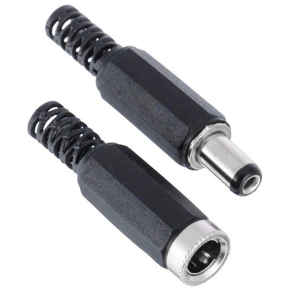 คุณภาพสูง DC Power Plug Connectors 5 คู่ชายและหญิง 21 มม.x 55 มม.บัดกรีการสิ้นสุดการบีบอัดความเครียดบรรเทา