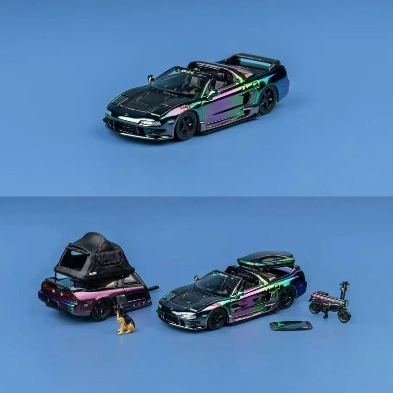 Finclassically 1:64 NSX TRA Colorful electroplating limited500 Diecast Model Car