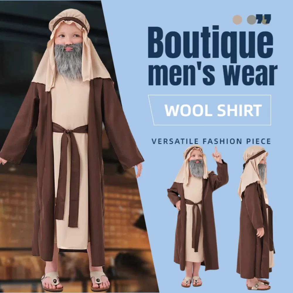 

Кашемировый коричневый номадический халат, реквизит для персонала овчарки, костюм для косплея на Хэллоуин