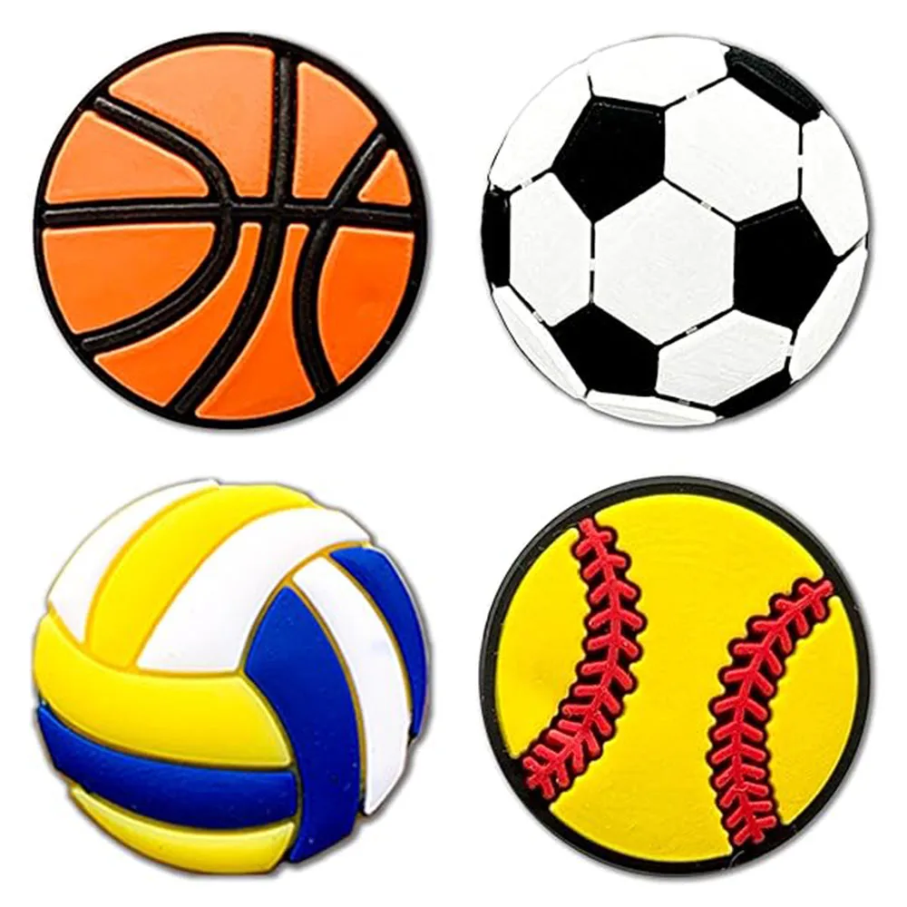 35Pcs Sports Game Shoe Charms PVC Basketball Football Astronaut Alien Decor for Clogs Sandals Kids Men Birthday Gift