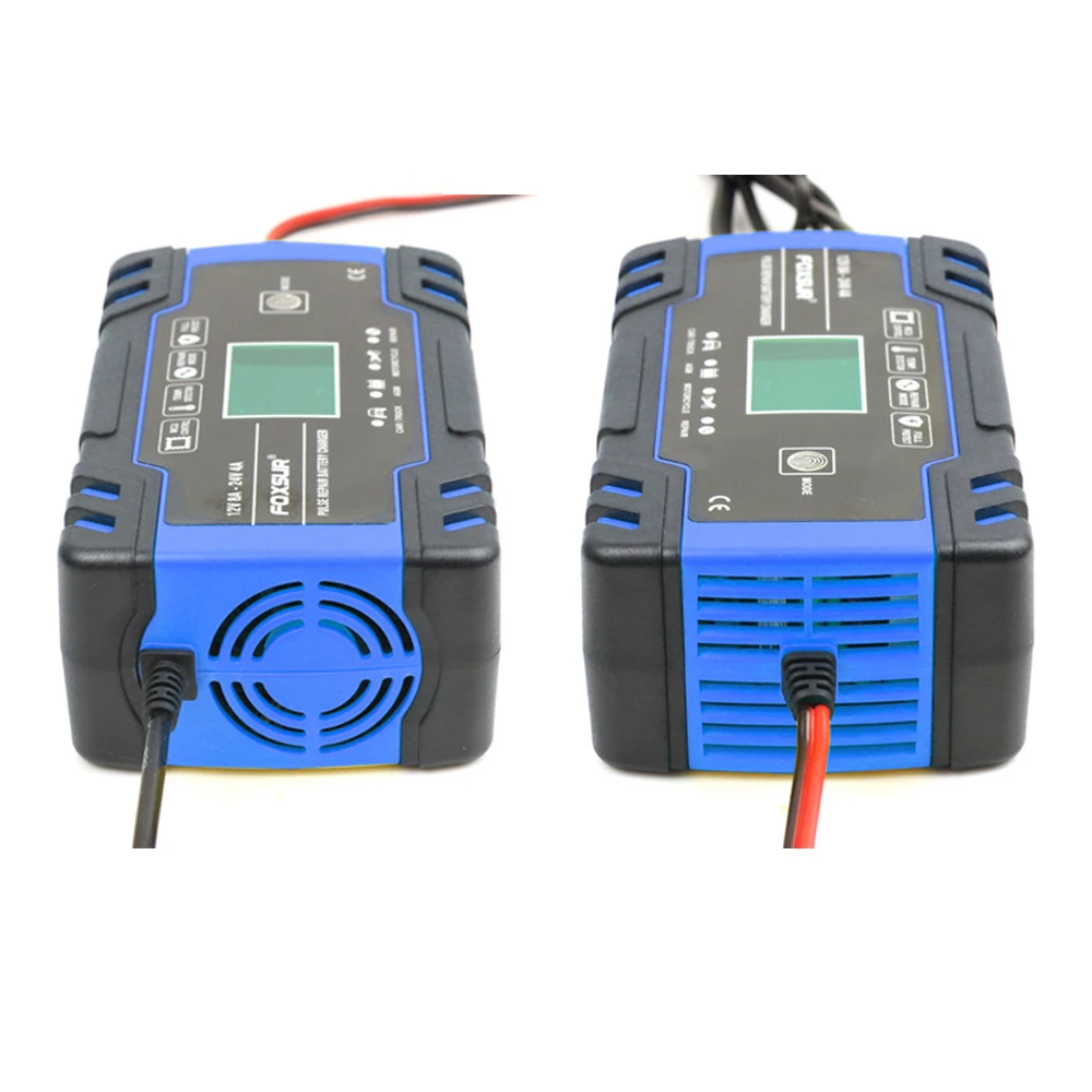 12V 24V Fully-Automatic Smart Battery Charger 10-Amp Lead Acid Batteries General Charger For Motorcycles Repair Charger