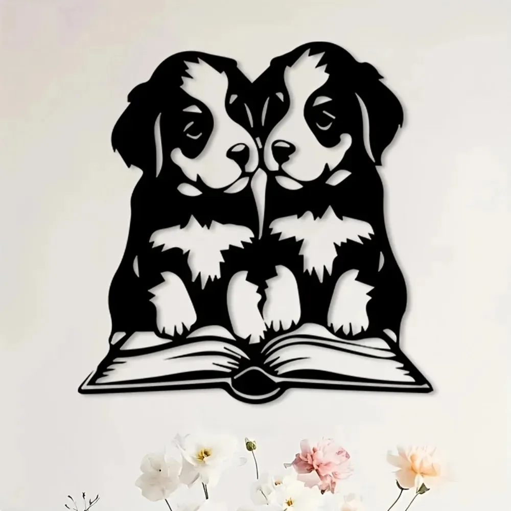 CIFBUY Metal Wall Art Bernese Puppy Iron Craft Cute Dog Ornament Stylish Hanging Gift For Home Decor