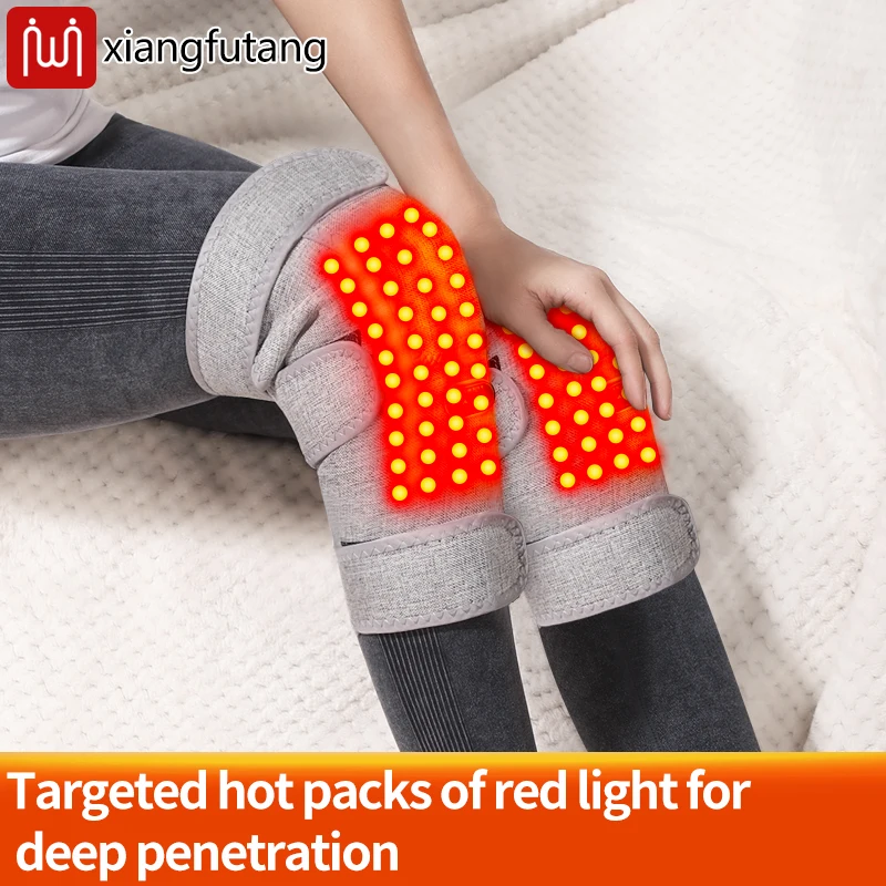 

Портативный коленный бандаж с подогревом красного света и вибрационным массажером для ног, снимает боль в коленном суставе, повышенное использование травм, артрит, USB-порт