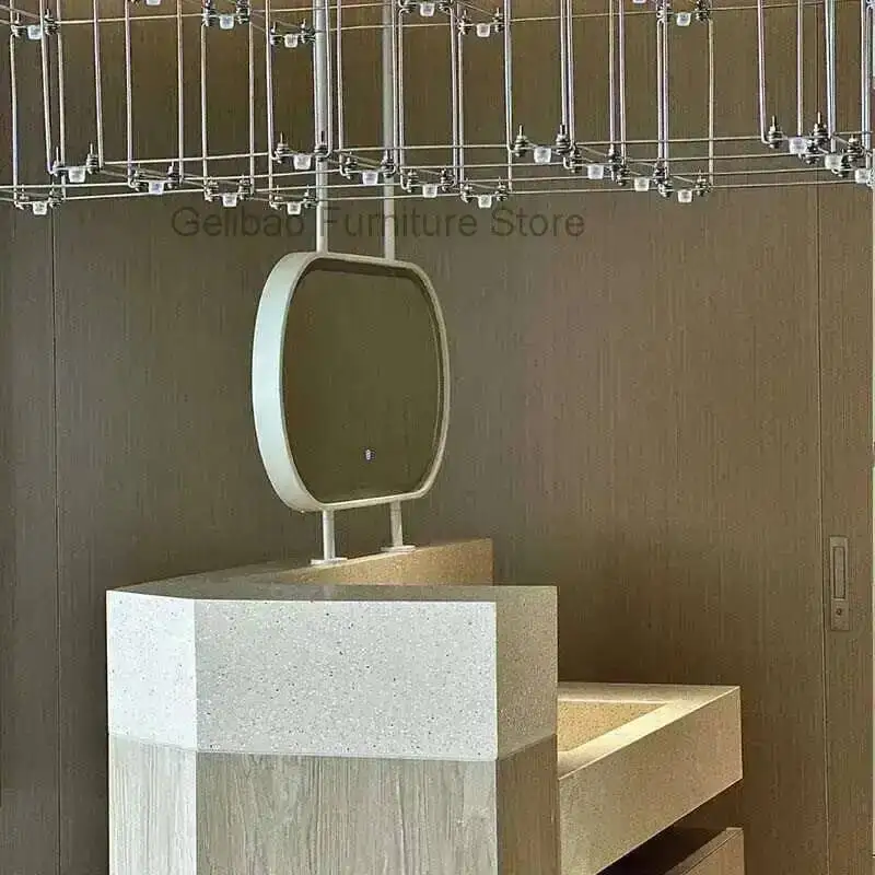 Mirrors Decorative Bathroom Sticker Light Shaving Mirror Led Shower Vanity Color Changing Large Wall Adhesive Makeup Toilet Bath