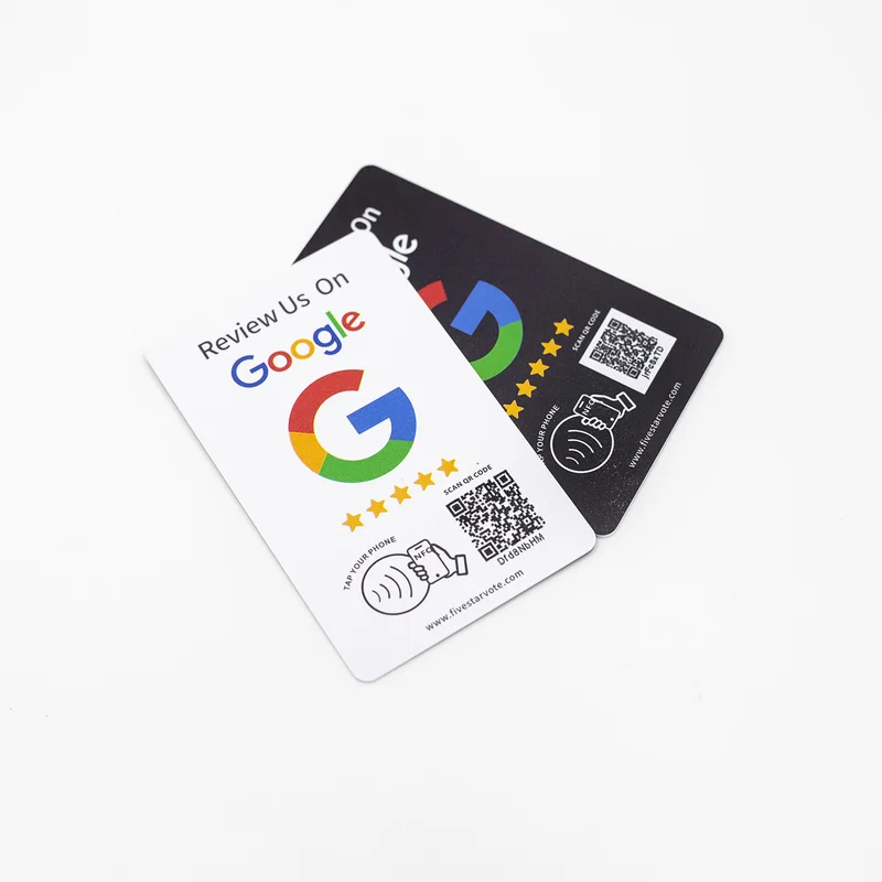 NTAG215 NFC Tap Card PVC Google Review 13.56MHz Reusable Editable QR Code