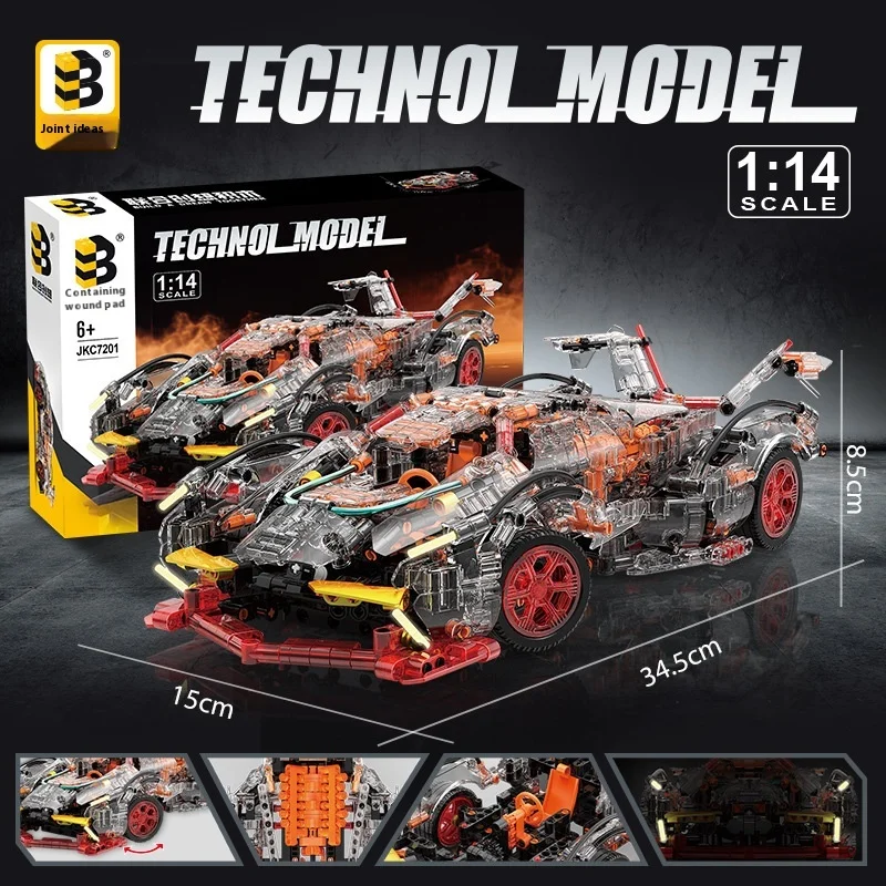 

Joint Imagination 7201 Forerunner V12 Assembly Car Model Boys Toys New Cross-Border July Products Building Blocks