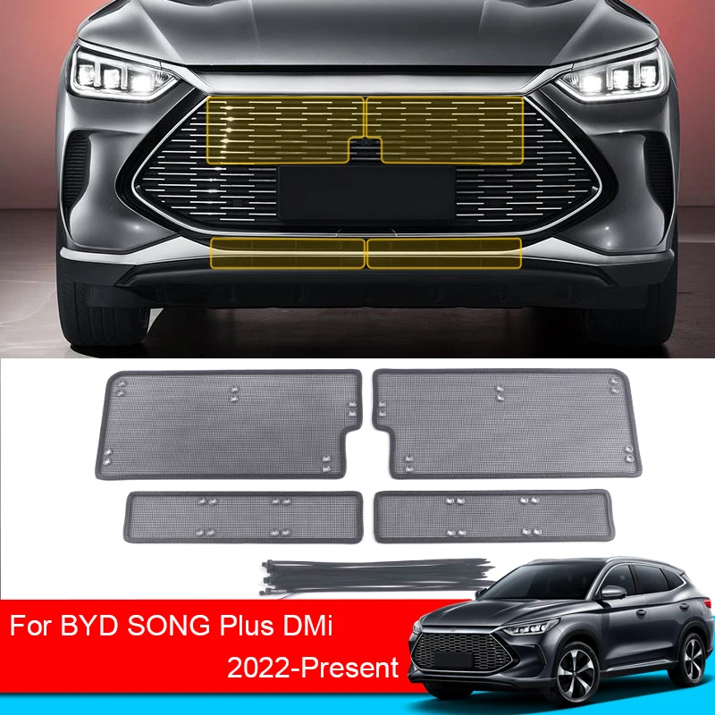 Car Insect-proof Air Inlet Protection Cover Airin Insert Net Vent Racing Grill Filter For BYD SONG PLUS DMi 2022-2025 Accessory