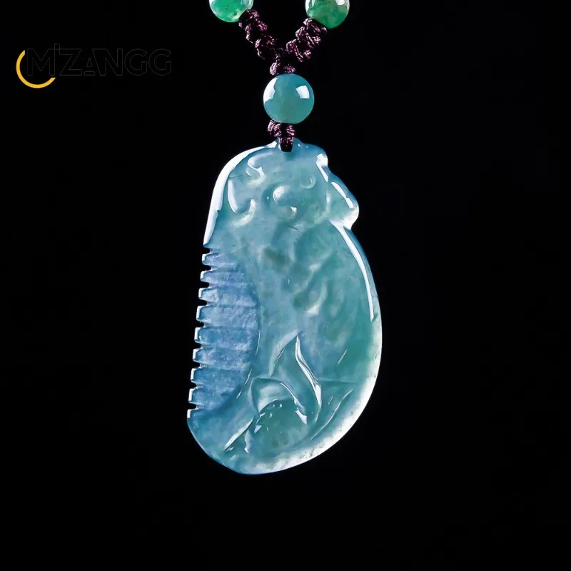 Authentic Grade A Jadeite Comb Pendant 'Smooth As Silk' Personalised Jade Necklace, Suitable for Men and Women As A Festive Gift