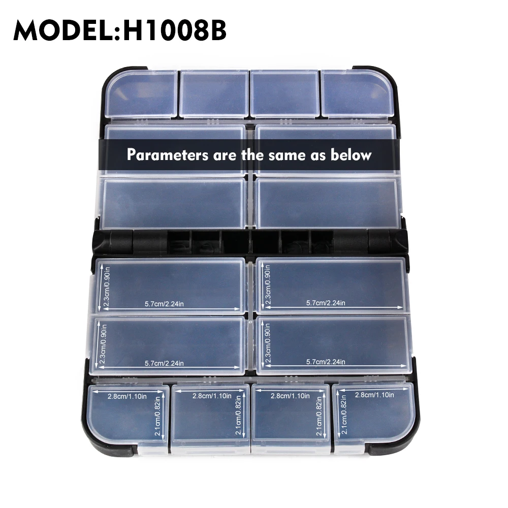 PROBEROS 1 Stück Kunststoff-Angelzubehör-Aufbewahrungsbox Tragbare Doppelseitige Köder- und Hakenorganizer Mini-Utility-Angelköderbox – Detail 11