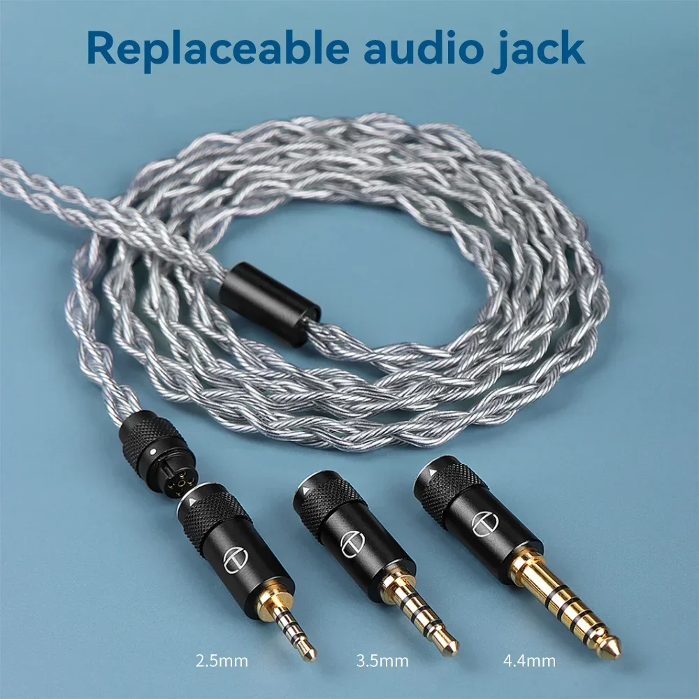 TRN Sea Serpent-Cable de actualización para auriculares, accesorio 3 en 1 de 2,5 + 3,5 + 4,4mm, HIFI, 4 núcleos, cobre, plata, ratón actualizable mixto, airpods