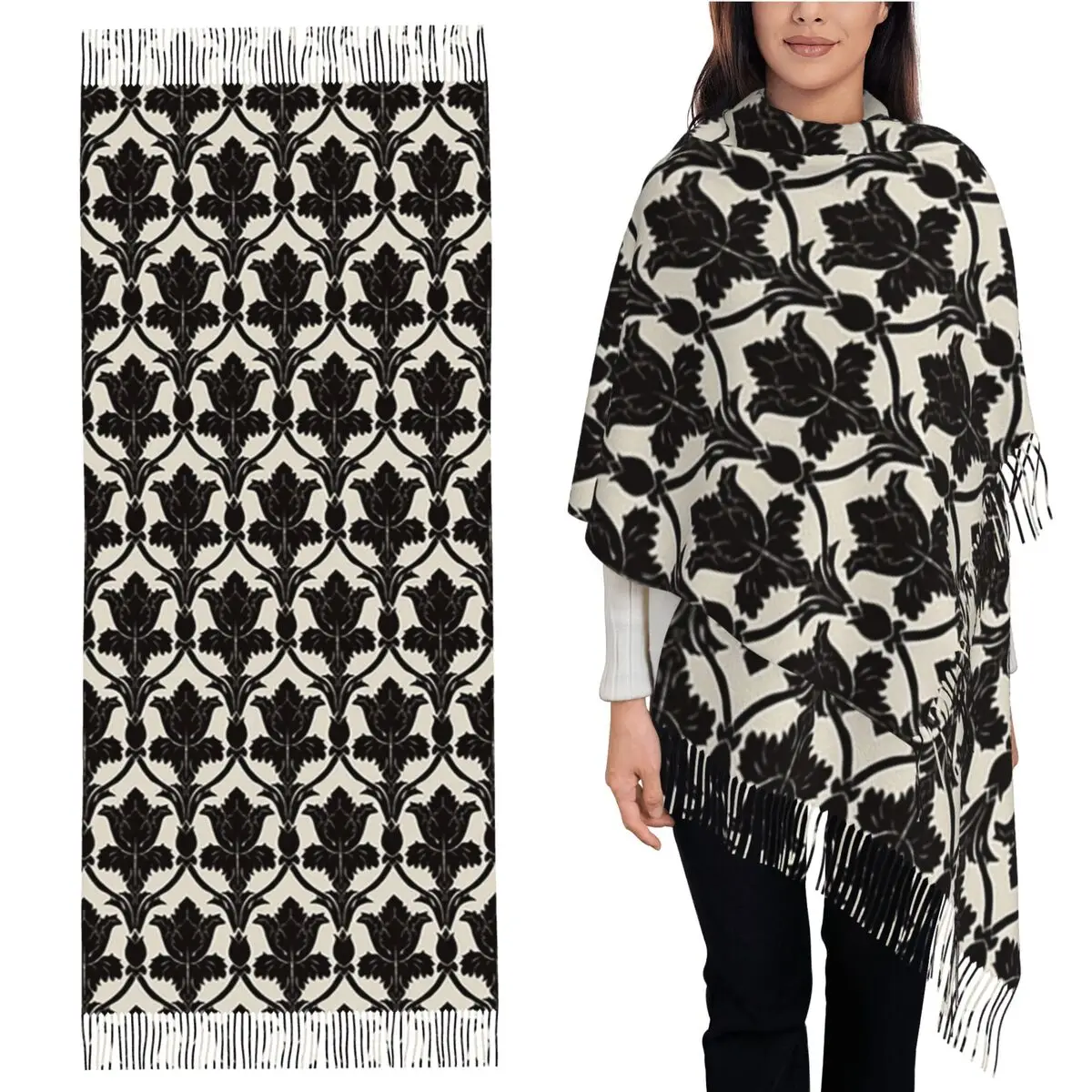 

Исследование в шарфе 221B, шарфы с кисточками, женские мягкие теплые шали и накидки, большая осенне-зимняя шаль