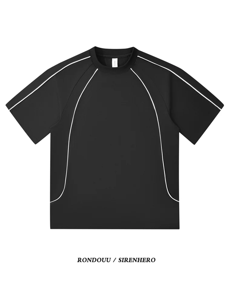 

Американская ретро-футболка оверсайз для пар, с коротким рукавом, из хлопка, свободного кроя, в стиле хип-хоп, повседневная, с круглым вырезом, для мужчин и женщин