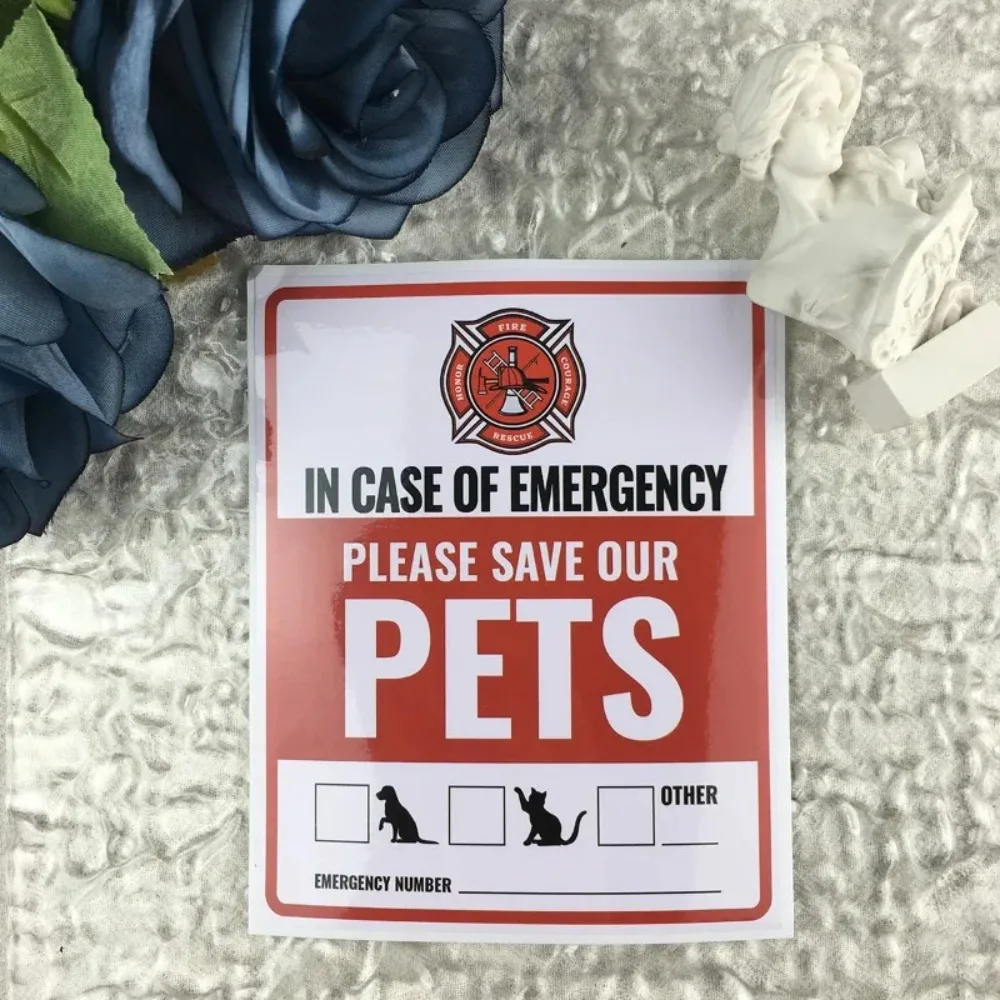 

1Pc Cartoon Animal Care in Case of Emergency Save Our Pets Self-adhesive Stickers for Decorating Vehicle Door PET Stickers