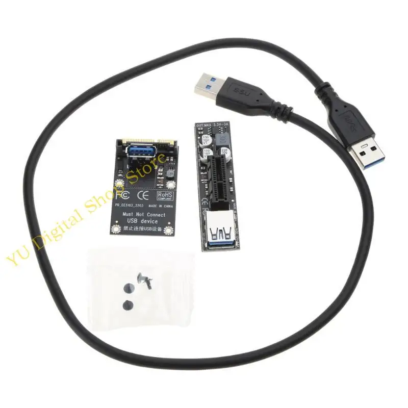 

96BA графические карты разъем Mini PCI-E к PCI-E Advension Advension Advension Adapter Card Card с 30 см. USB кабель