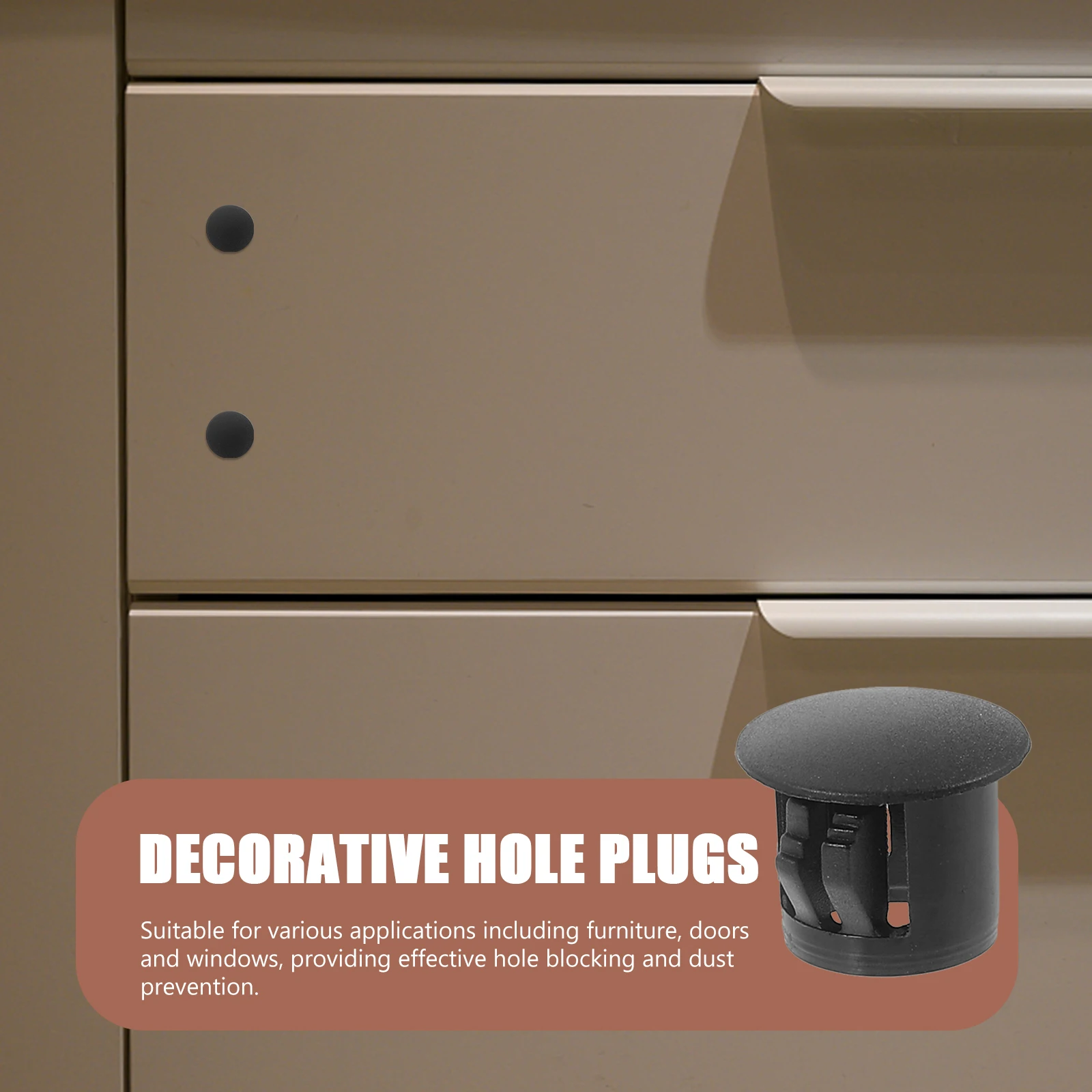 

20pcs Screw Hole Covers Round Plugs for Furniture Doors Windows Plastic Hole Caps Dust Proof Easy Installation Cabinet Hardware