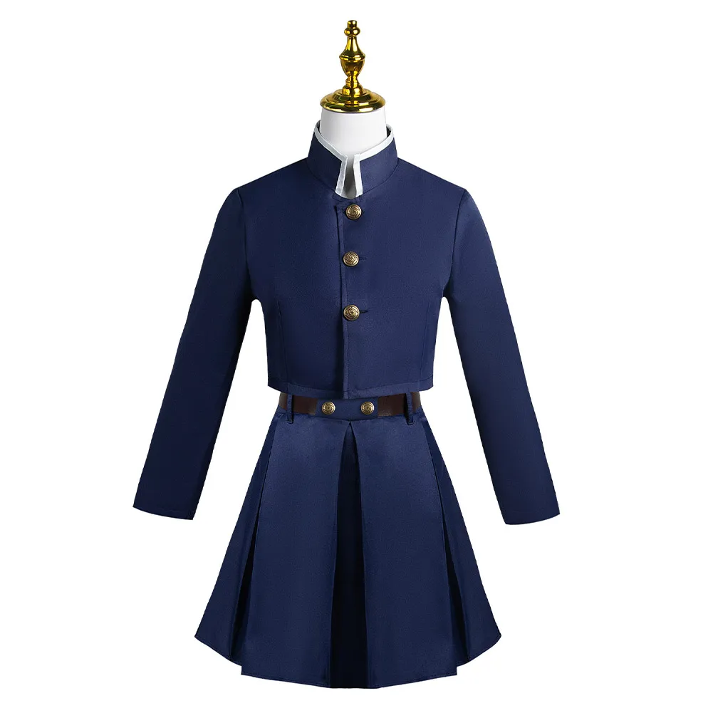 Megumi Fushiguro Cosplay Traje para Homens e Mulheres, Kugisaki Nobara, Uniforme Escolar Azul Escuro, Roupas Anime Kaisen, Terno Unisex Halloween