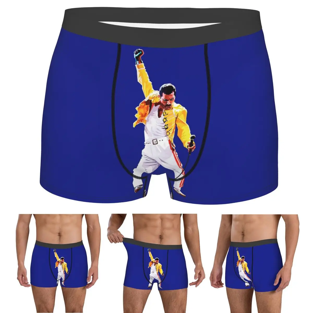 

Boxer Underpants Shorts Freddie Mercury In Concert Panties Men's Soft Underwear for Homme Man Boyfriend Gifts