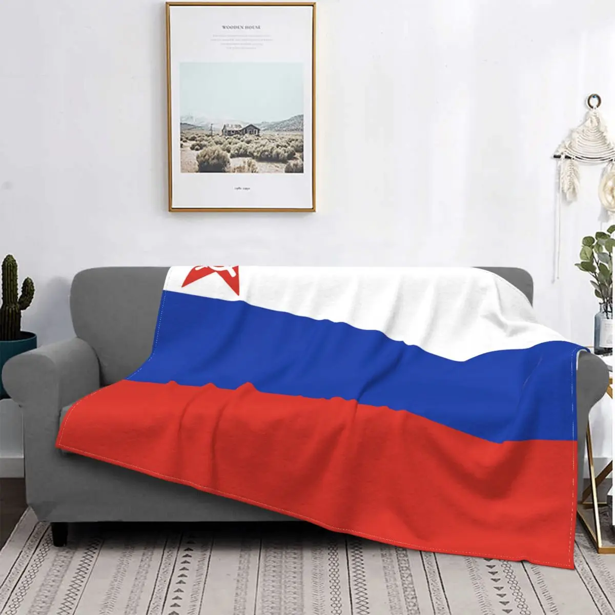 

Modern Communism Russia Flag Social Blanket Fleece Winter Multifunction Soft Throw Blankets for Bedding Office Plush Thin Quilt1