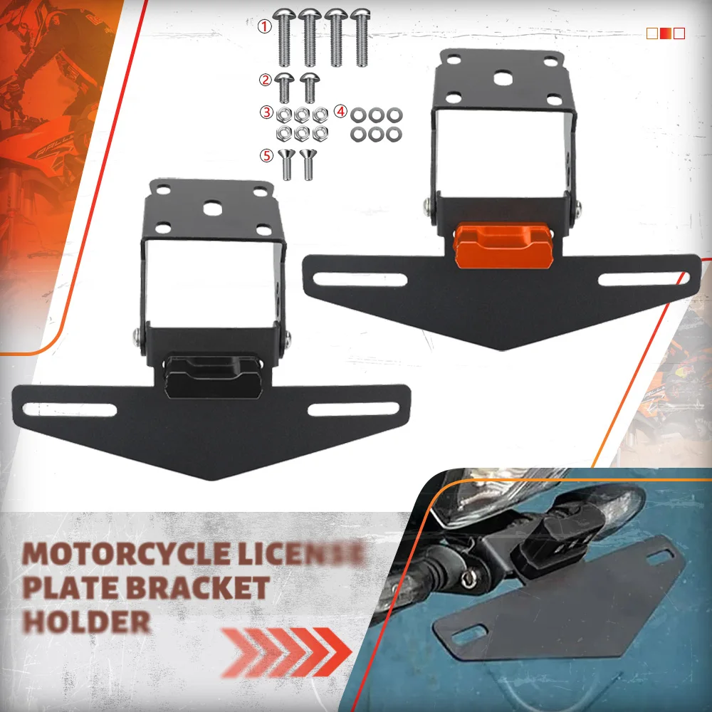 

Для DUEK 125 250 390 RC390 2021, новый светодиодный светильник Duke390, хвостовой аккуратный держатель номерного знака, аксессуары для мотоциклов, задний номерной знак