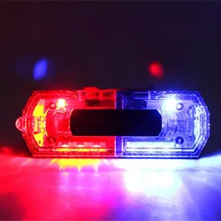 LED rosso blu spalla polizia luce Logo multifunzione etichetta Clip personalizzabile lampeggiante luci di sicurezza