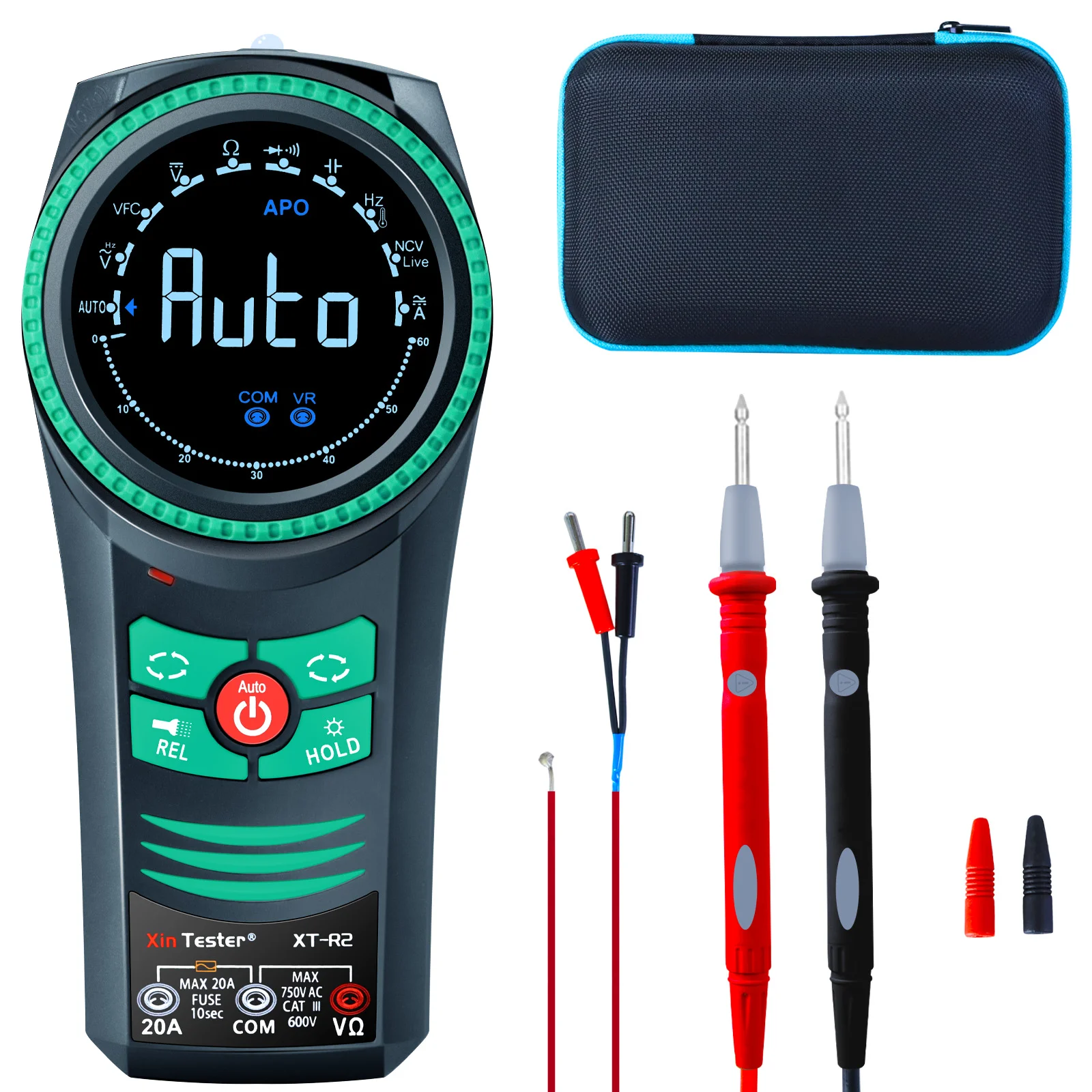 Xin Tester Digital Smart Multimeter Professional TRMS 6000 Count AutoRanging AC DC Volt Amp Ohm Capacitance Frequency NCV Tester