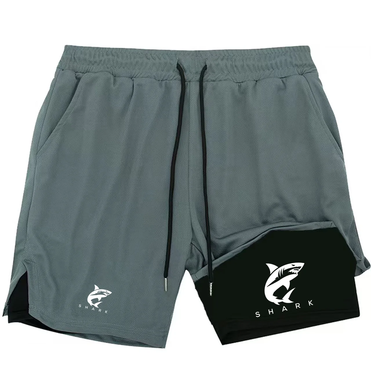 

Men's Running Shorts Fitness Gym Training 2-in-1 Sports Shorts Quick drying Exercise Slow Running Double layer Shorts